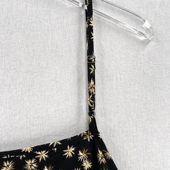 ENZA COSTA Tiered Spaghetti strap Dress Womens Small Black Floral Print Cotton - Picture 10 of 16